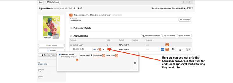 Admation Forward Approval Visibility