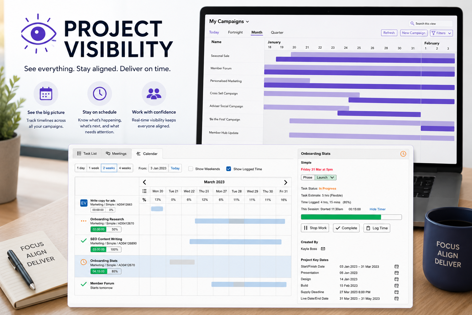 Admation Marketing Calendar + Task Management provide teams with project visibility