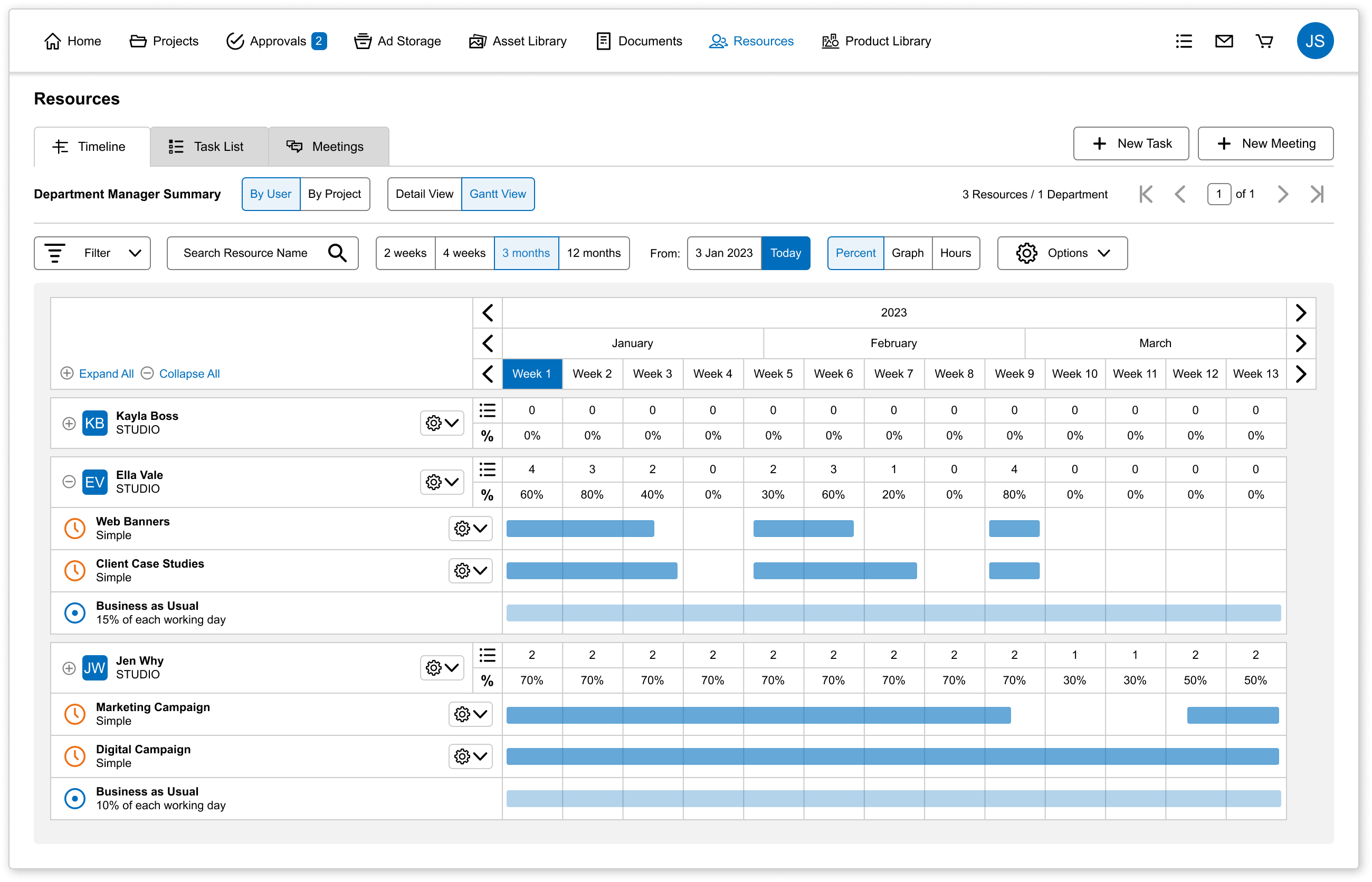 Admation Marketing Resource Management Calendar